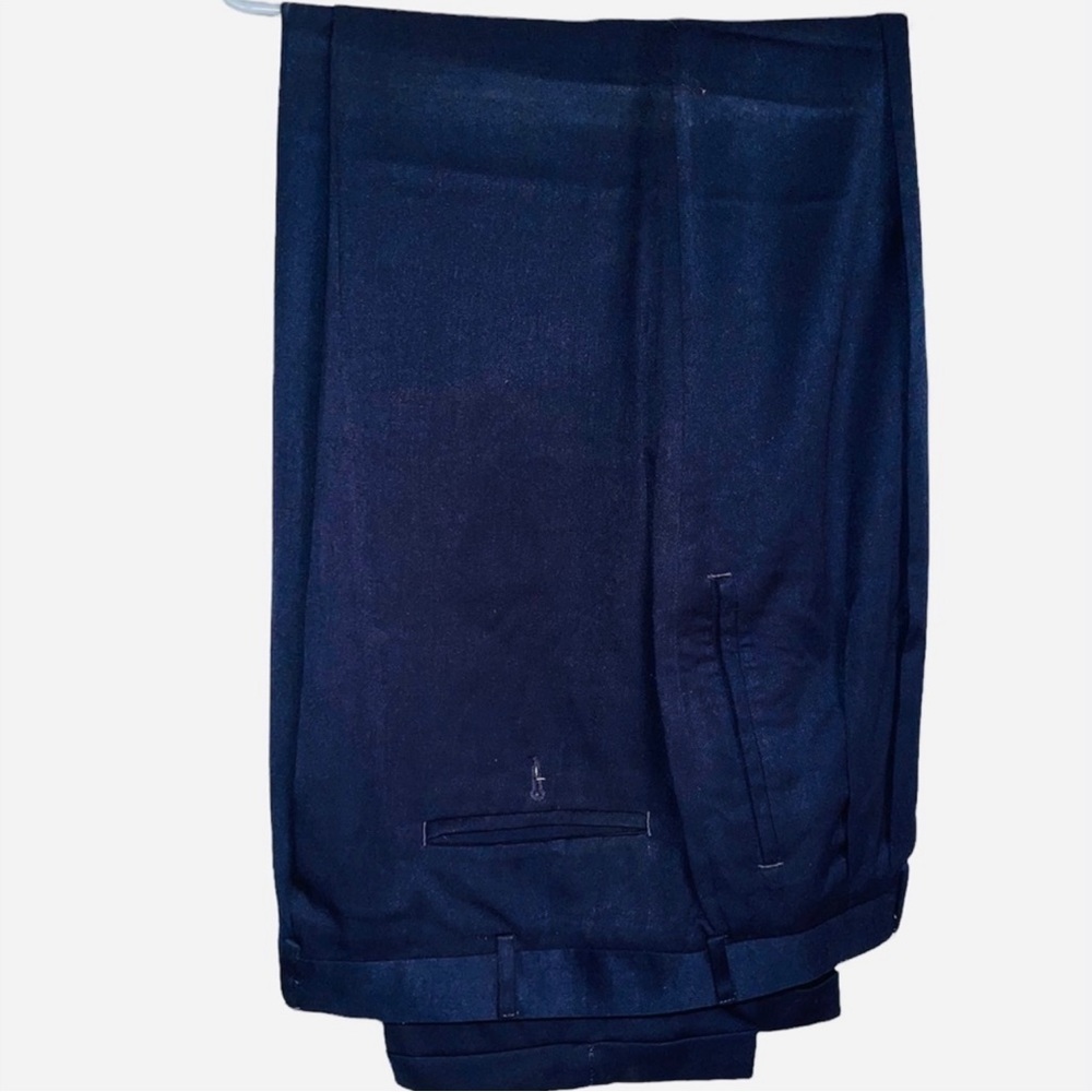 Men’s Savane Navy Pleated Dress Business Slacks Pants 38x 31